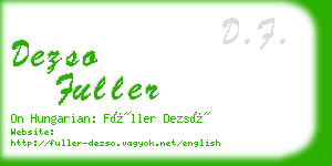 dezso fuller business card